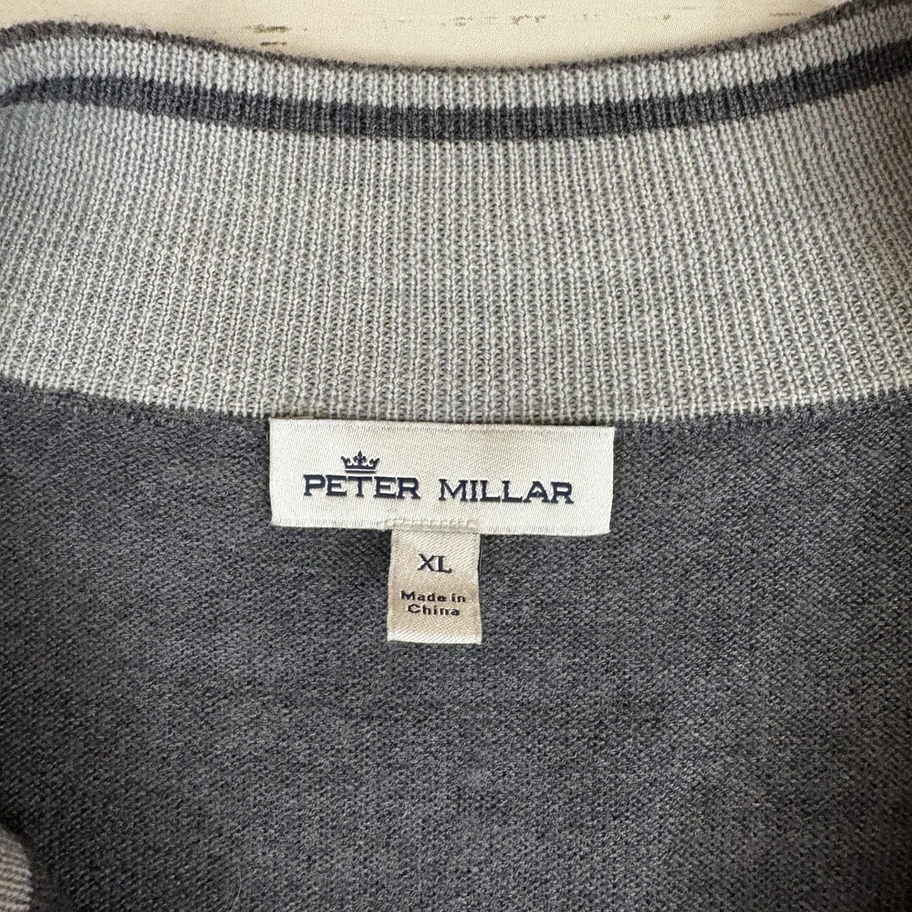 Peter Millar Sweater Vest Mens XL Gray 1/4 Zip Merino Wool Silk Golf Knit - Picture 3 of 8